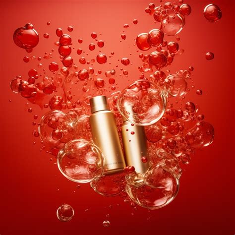 A red perfume bottle photography | Premium AI-generated image