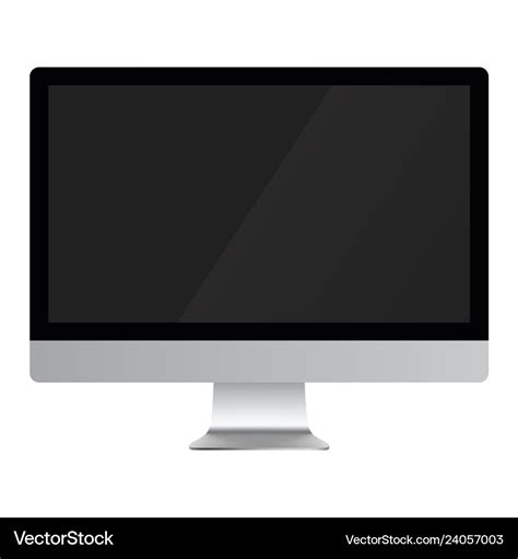 Computer display with blank black screen Vector Image