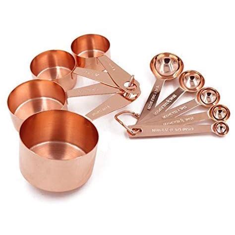 Copper Gram Copper Measuring Cups and Measuring Spoons Set of 9 Rustic ...