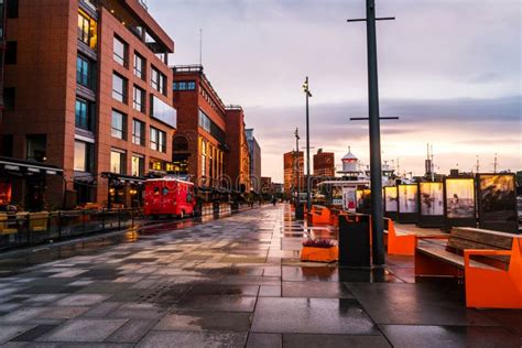 Downtown Oslo, Norway, on a Cloudy Morning, with Moored Boats and ...