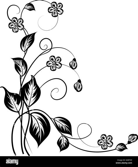 Simple floral background in black and white Stock Vector Image & Art ...