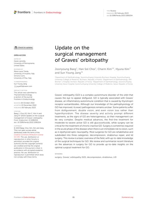 (PDF) Update on the surgical management of Graves’ orbitopathy