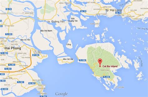 Where is Cat Ba Island on map of Vietnam