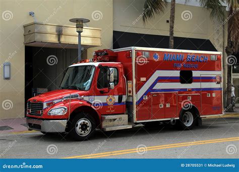 Fire and Rescue Ambulance editorial photo. Image of miami - 28705531