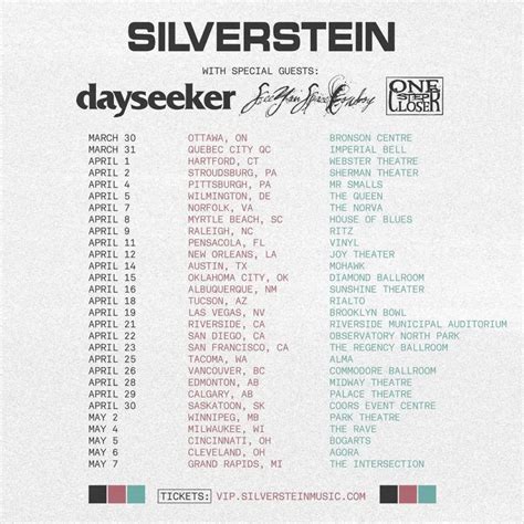 Event Silverstein - 05/05/2023 - Cincinnati - Bogarts - United States