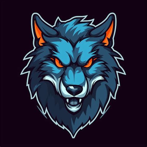 Premium Vector | Wolf mascot gaming logo design template