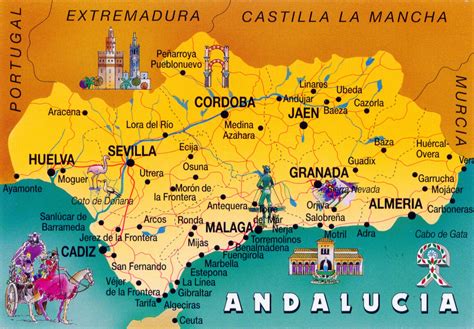 WORLD, COME TO MY HOME!: 0988 SPAIN (Andalusia) - The map of Andalusia