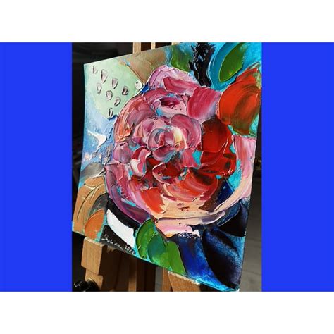 Rose Oil Painting Floral Original Art Flower Artwork for Wal - Inspire ...