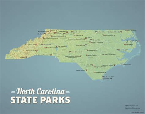 North Carolina State Parks Map 11x14 Print - Best Maps Ever