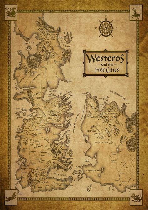 Game Of Thrones Map Wall Mural Thrones Game Map Interactive Sea Narrow ...