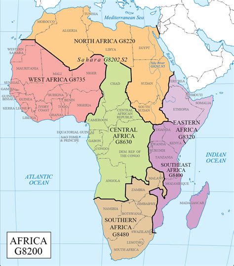 Map Of Countries In Africa By Regions