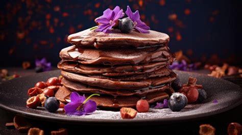 Premium AI Image | Buckwheat Flour Chocolate Pancakes