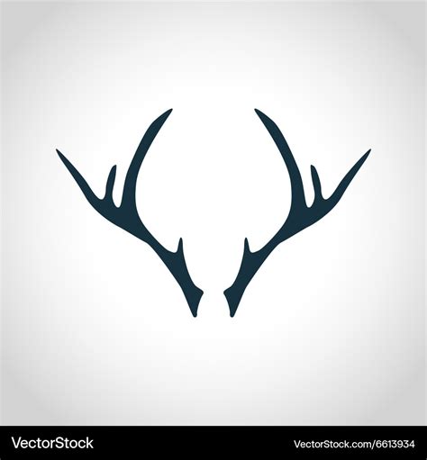 Deer antler silhouette Royalty Free Vector Image