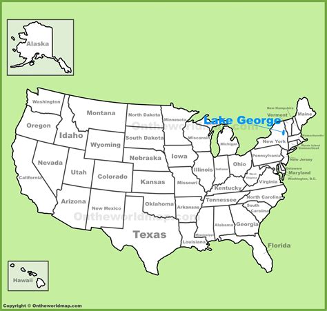 Lake George location on the U.S. Map - Ontheworldmap.com