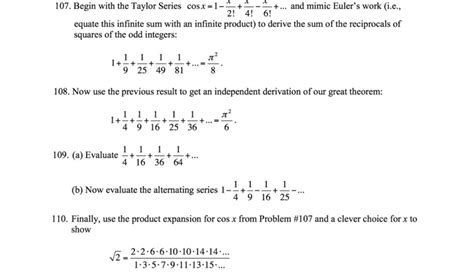 Solved Begin with the Taylor Series cos x = 1 - x/2! + x/4! | Chegg.com