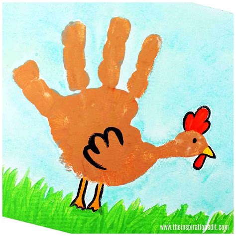 Handprint Chicken Art Project | Handprint art, Baby art projects ...