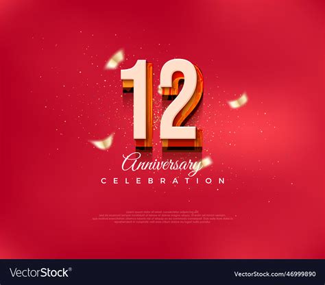 Modern design number for the 12th anniversary Vector Image