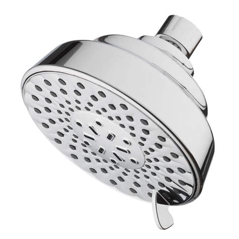 5-Spray patterns 5 in. Single Wall Mount Fixed Shower Head in Chrome ...