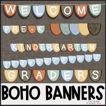 Boho Welcome Banner | Clip Art and Printable PDF | Back to School