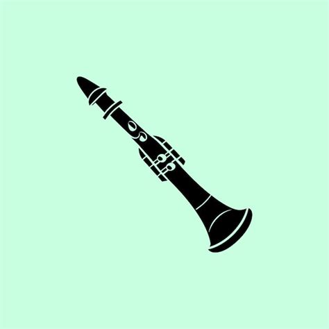 Premium Vector | A black and white image of a clarinet