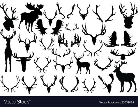 Antler silhouette Royalty Free Vector Image - VectorStock