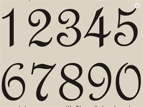 Numbers In Cursive Font