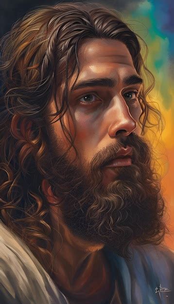 Premium AI Image | A portrait painting of jesus christ AI generated artwork