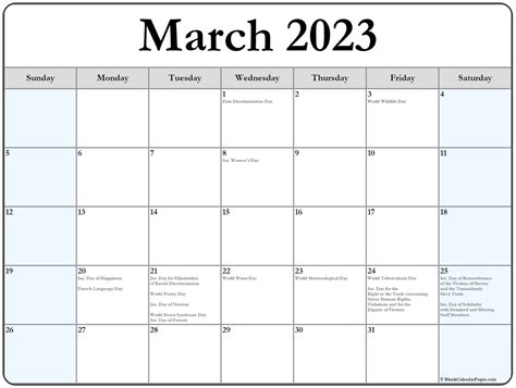 March 2023 Calendar With Holidays Usa - Get Calendar 2023 Update