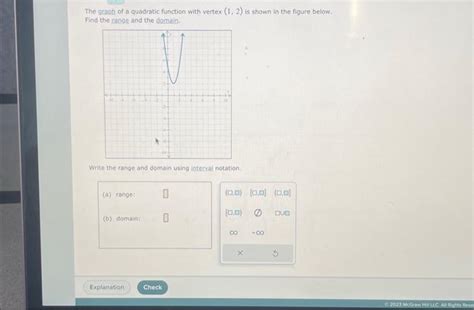 Solved The graph of a quadratic function with vertex (1, 2) | Chegg.com