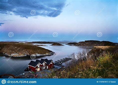 Summer Evening in Norway. Sunny Sunset, Fjords. Stock Image - Image of ...