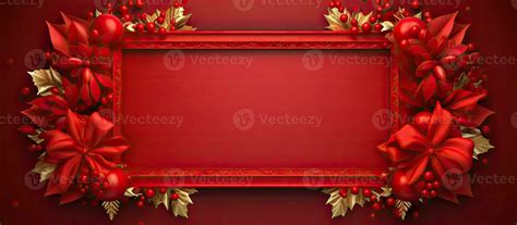 Red background with Christmas frame 27105656 Stock Photo at Vecteezy