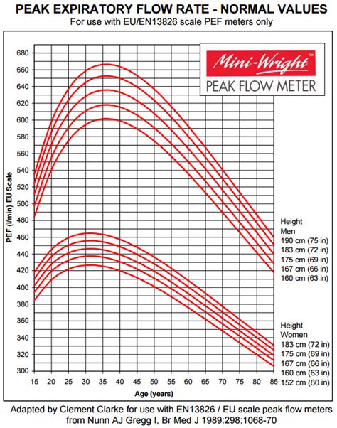 Peak Flow Male Chart