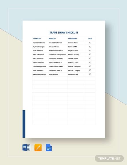 Trade Show Checklist - 11+ Examples, Word, Google Docs, Pages, How to ...