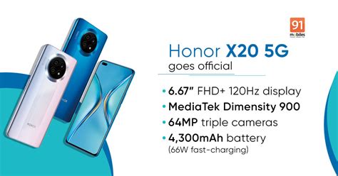 Honor X20 5G with MediaTek Dimensity 900 launched: price ...