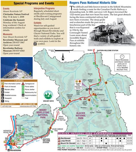 Glacier National Park and Revelstoke National Park Map - Glacier ...