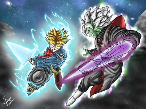 Future Trunks VS Fused Zamasu by AQDigital on DeviantArt