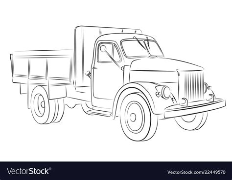 Truck sketch Royalty Free Vector Image - VectorStock