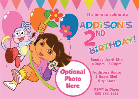 Dora The Explorer Birthday Party Invitations | Dolanpedia