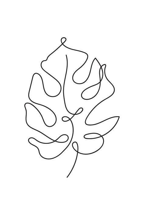 Leaf Line art minimalist poster - Artdesign