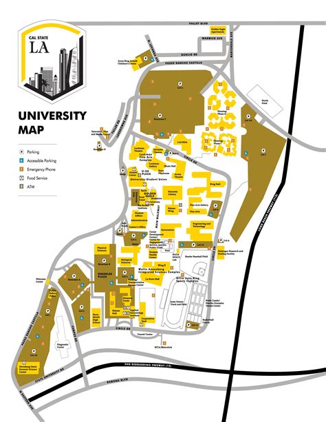 Cal state LA campus map - Cal state Los Angeles campus map (California ...