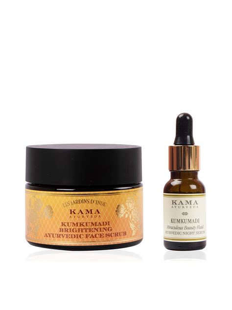 Buy KAMA AYURVEDA Set Of Kumkumadi Brightening Face Scrub & Kumkumadi ...