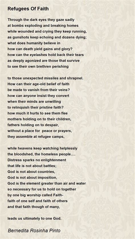 Refugees Of Faith - Refugees Of Faith Poem by Bernedita Rosinha Pinto