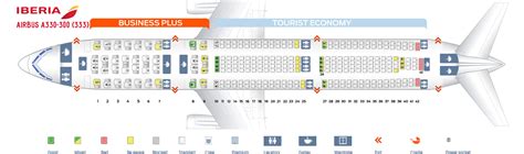 Seat map Airbus A330-300 Iberia. Best seats in the plane