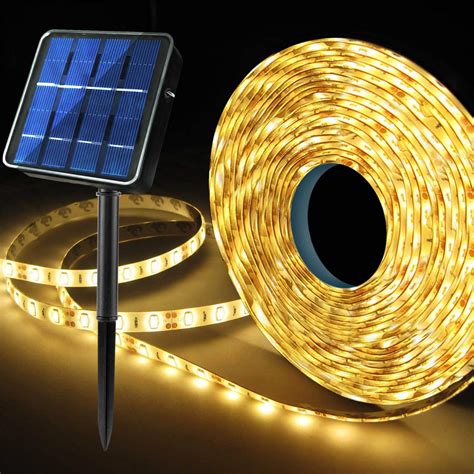 Buy Outdoor Solar LED Strip Lights Warm White, Solar Powered Flexible ...