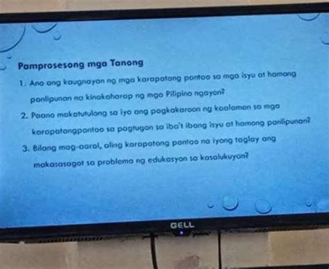 Pamprosesong Mga Tanong 1 Ano Ang Kaugnayan StudyX