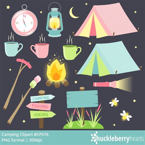 Camping Clipart Bundle PNG, Camping SVG, Campfire Png, Outdoors Clipart ...