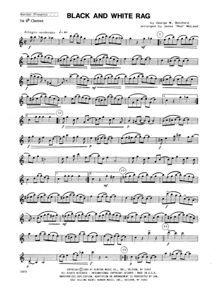 Black And White Rag - Clarinet 1 - Clarinet - Digital Sheet Music ...