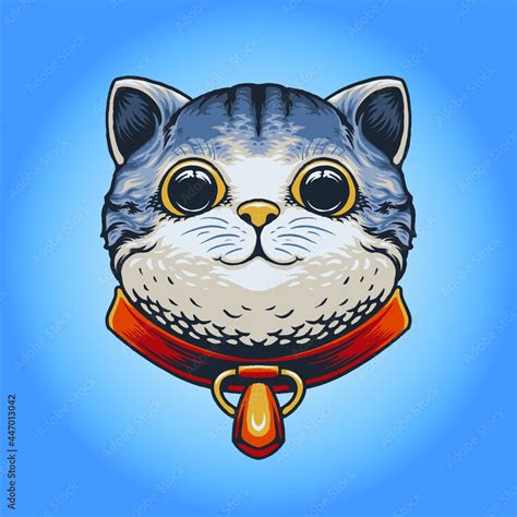 cute cat head vector illustration Stock Vector | Adobe Stock