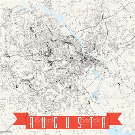 Augusta Georgia Usa Vector Map Stock Illustration - Download Image Now ...