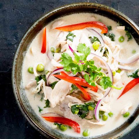 Thai Style Coconut Chicken Soup • My Pocket Kitchen